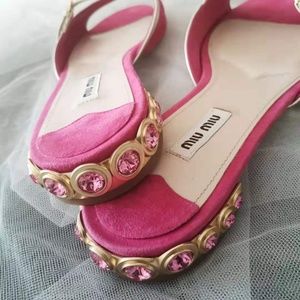 ❣SOLD❣ Miu Miu Pink Suede Sandals